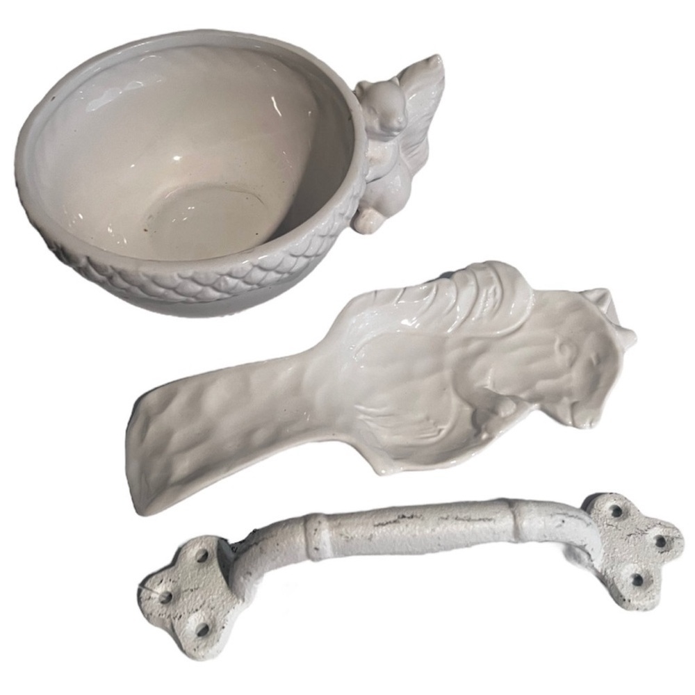 White Ceramic Kitchen Accessories Set